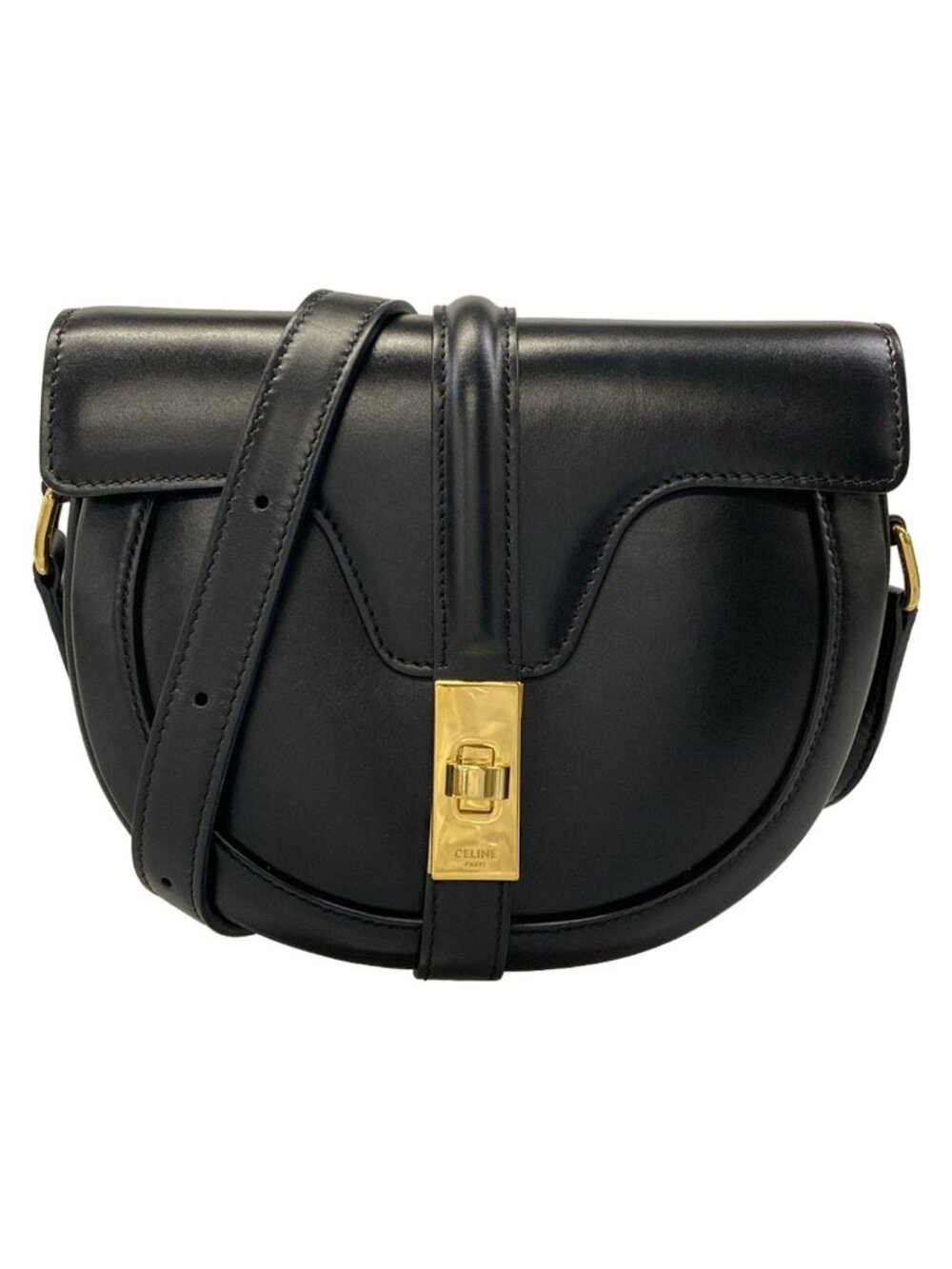Celine Shoulder Bag Small Besace 16 Black Leather